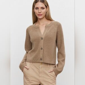 Like New Velvet Shayla Cardigan, Camel, Small